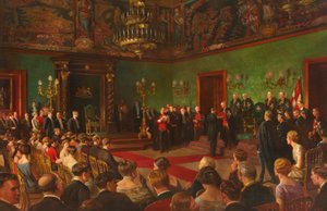 Pilgrimsrejse, 26. marts 1926, medlem af Royal Victorian Order of St John Investiture i Malta af Edward Caruana Dingli