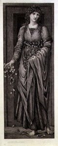 Flora, indgraveret af Eugene Gaujean (1850-1900) pub. af Thomas Agnew & Sons af Edward Coley (after) Burne Jones