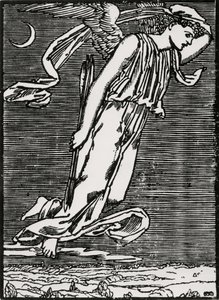 Psyche forventer Amor af Edward Coley (after) Burne Jones