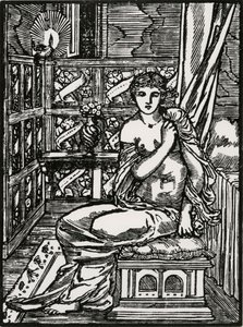 Psyche forventer Amor af Edward Coley (after) Burne Jones