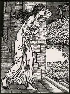 Psyche skynder sig ud af Palace af Edward Coley (after) Burne Jones