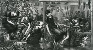 The Garden Court, fra Briar Rose-serien af Edward Coley (after) Burne Jones