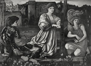 Kærlighedssangen af Edward Coley (after) Burne Jones