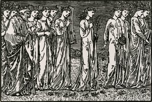 Processionen til Bakken af Edward Coley (after) Burne Jones