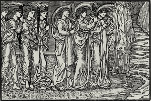 Processionen til Bakken af Edward Coley (after) Burne Jones