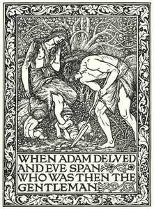 Da Adam gravede og Eva spandt, hvem var da herren (kobberstik) af Edward Coley (after) Burne Jones