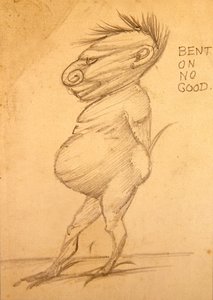 Bent on no Good (blyant på papir) af Edward Coley Burne Jones