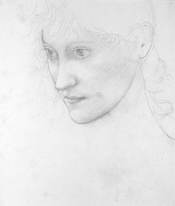 Portræt af Laura Tennant (blyant på papir) af Edward Coley Burne Jones