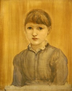 Portræt af kunstnerens datter Margaret (olie på lærred) af Edward Coley Burne Jones