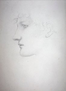 Study of a Head - Bessie Keane, ca. 1893 (blyant på papir) af Edward Coley Burne Jones