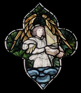Birmingham, St. Martin In The Bull Ring, Morris & Co., Edward Burne-Jones, Engel med orgel, 1876 af Edward Burne Jones