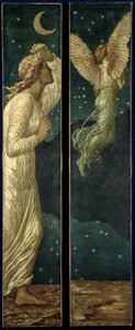 Amor og Psyche - Palace Green Murals - Amor flyver væk fra Psyche, 1881 af Edward Burne Jones