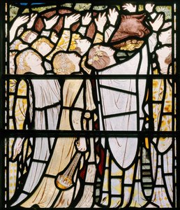 Elijah and the Priests of Baal, detalje, 1863 (farvet glas) af Edward Burne Jones