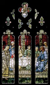 Fest i Simons hus, 1885 (farvet glas) af Edward Burne Jones
