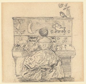 Georgiana Burne-Jones ved klaveret af Edward Burne Jones