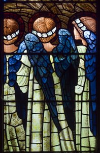 Harwarden, St. Deiniol, Morris & Co., Edward Burne-Jones, Engle, Fødselen, 1898 af Edward Burne Jones
