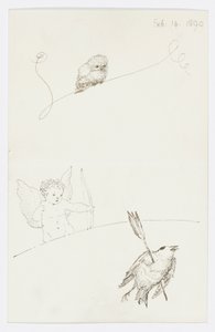 Brev til kunstnerens barnebarn Angela Thirkell (blyant på papir) af Edward Burne Jones