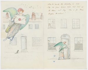 Brev til kunstnerens barnebarn Angela Thirkell (blyant på papir) af Edward Burne Jones