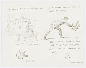 Brev til kunstnerens barnebarn Angela Thirkell (blyant på papir) af Edward Burne Jones