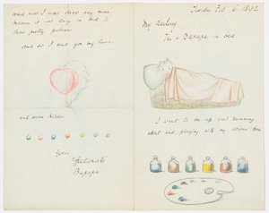 Brev til kunstnerens barnebarn Angela Thirkell (blyant på papir) af Edward Burne Jones