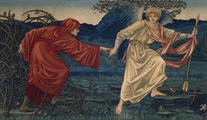 Elsker at lede pilgrimmen, Tapestry, 1909 af Edward Burne Jones