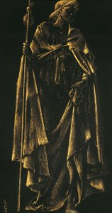Ministering Angel (guldmaling på papir) af Edward Burne Jones
