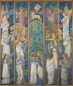 Paradis, med tilbedelsen af det hellige lam, ca. 1875-80 af Edward Burne Jones