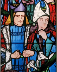 Salomon og dronningen af Saba, 1857 (farvet glas) af Edward Burne Jones
