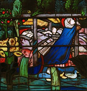 St Frideswide, detalje, 1859 (farvet glas) af Edward Burne Jones