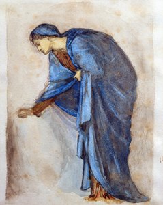 Studie til en figur af Jomfruen (wc) af Edward Burne Jones