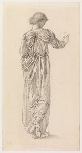 Studie af en draperet kvindefigur for "The Garland Weavers", 1866 af Edward Burne Jones