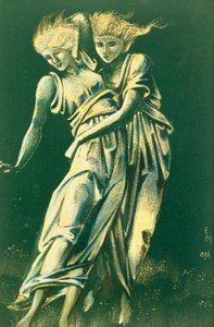 Studie af dansende figurer, der omfatter: Et design til metal af Edward Burne Jones
