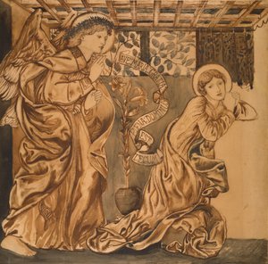 Bebudelsen (akvarel på papir) af Edward Burne Jones