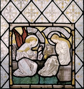 Bebudelsen, detalje fra østvinduet, 1865 (farvet glas) af Edward Burne Jones