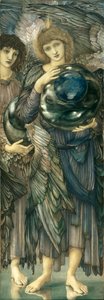 The Days of Creation: The Second Day, 1870-76 (wc, gouache, shell guld og platin maling på linned dækket panel) af Edward Burne Jones