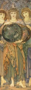 The Days of Creation: The Third Day, 1870-76 (wc, gouache, shell guld og platin maling på linned dækket panel) af Edward Burne Jones