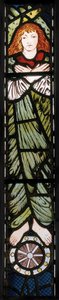 Det nye Jerusalem, engel, detalje, 1862-3 (farvet glas) af Edward Burne Jones