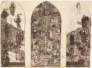 The Tree of Jesse, design til farvet glas i Waltham Abbey, produceret af Powell & Co., 1860 af Edward Burne Jones