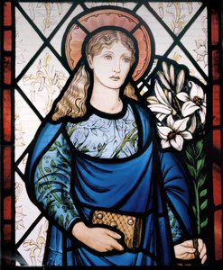 Jomfru Maria, 1882 (farvet glas) af Edward Burne Jones