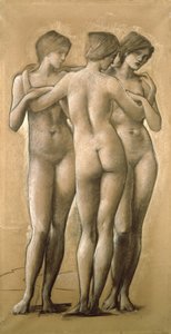 Venus Concordia - Studiet af de tre nåder, 1895 af Edward Burne Jones