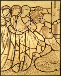 Hvor er din elskede blevet af, du smukkeste blandt kvinder (pensel & blæk & blyant på papir) af Edward Burne Jones