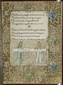 (Hele folio) Rubaiyat af Omar Khayyam, vers 74 - 75. af Edward Coley and Morris William Burne Jones