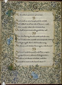 (Hele folio) Rubaiyat af Omar Khayyam, vers 71 - 73. C af Edward Coley and Morris William Burne Jones