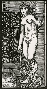 Psyche at Bath, 1866 af Edward Coley after Burne Jones