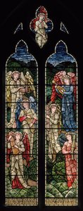 Wilden, All Saints, Morris & Co., Edward Burne-Jones, John Henry Dearle (1859-1932), Engle i paradiset, Englemusikere, 1902-1914, Louisa, Alfred, The Baldwins, premierminister, metodist, Worcesters af Edward Coley and Dearle Burne Jones