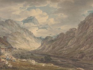 Honister-passet fra Gatesgarth Farm, Gatesgarthdale, Lake District, 1789-1804. af Edward Dayes