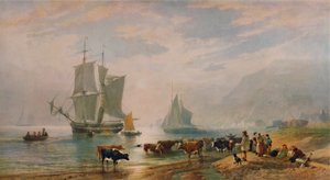 En sommeraften: Landing af kvæg, 1858, 1935 af Edward Duncan