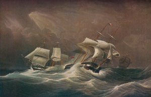 H.M.S. Utrætteligt engagerende den franske Droits-De-LHomme, 1797, 1829 af Edward Duncan