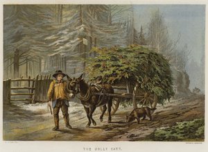 The Holly Cart (chromolitho) af Edward Duncan