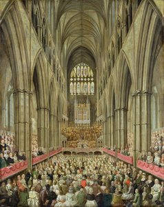 Et indvendigt billede af Westminster Abbey ved fejringen af Händels hundrede år, taget fra Manager